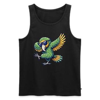 Kakapo, Parrot, Bird, Dabbing - Men's Premium Organic Tank Top - black - Front - Michal (187cm)