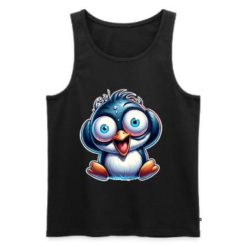 Pinguin Crazy - Männer Premium Bio Tank Top - Schwarz - Vorne - AI Model Male 178 light (178cm)