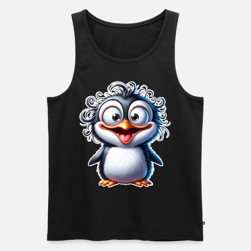 Pinguin - Männer Premium Bio Tank Top - Schwarz