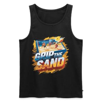 Beachvolleyball The Sand - Männer Premium Bio Tank Top - Schwarz - Vorne - Michal (187cm)