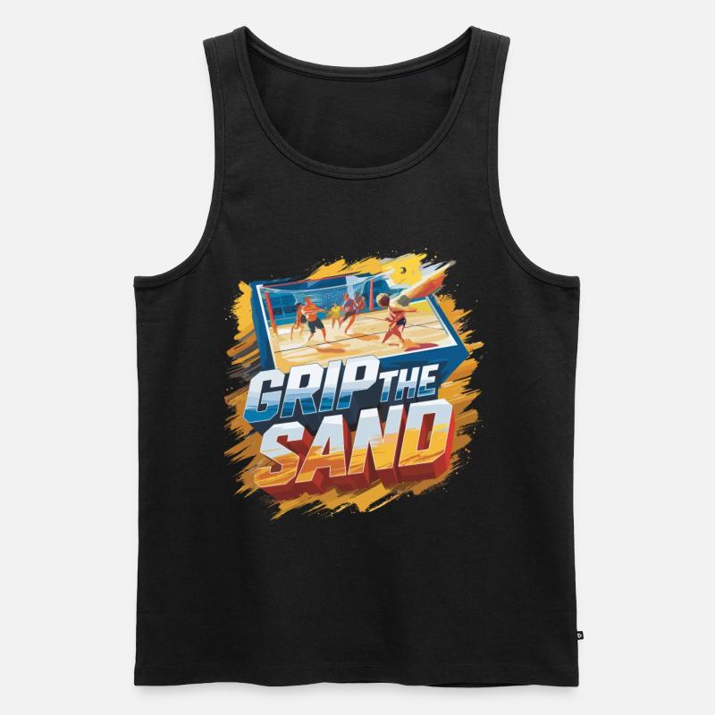 Beachvolleyball The Sand - Männer Premium Bio Tank Top - Schwarz