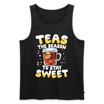 Teas The Season To Stay Sweet für einen - Männer Premium Bio Tank Top - Schwarz - Vorne - Michal (187cm)