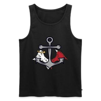 Anker Seefahrt Seemann okkult spirituell - Männer Premium Bio Tank Top - Schwarz - Vorne - AI Model Male 178 light (178cm)