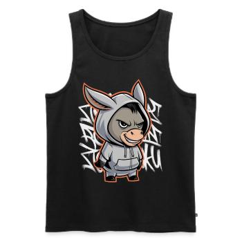 Esel Urban Animal Style Tierliebhaber - Männer Premium Bio Tank Top - Schwarz - Vorne - AI Model Male 178 light (178cm)