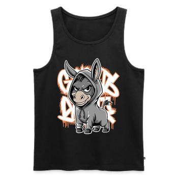 Esel Urban Animal Style Tierliebhaber - Männer Premium Bio Tank Top - Schwarz - Vorne - AI Model Male 178 light (178cm)