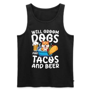 Will Groom Dogs For Tacos And Beer für einen - Männer Premium Bio Tank Top - Schwarz - Vorne - Michal (187cm)