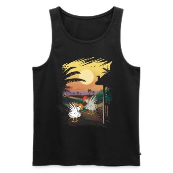 Mexico Chicken Chickens Farm Poultry Wild West - Men's Premium Organic Tank Top - black - Front - Michal (187cm)