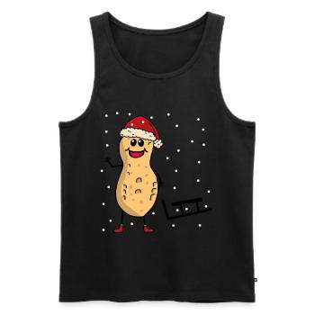 Weihnachten Erdnuss Schlitten Schneefall Nikolaus - Männer Premium Bio Tank Top - Schwarz - Vorne - Michal (187cm)