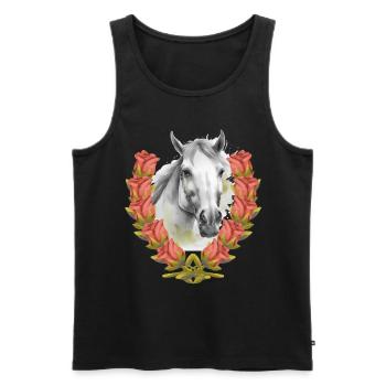 Anniversaire Cheval Chevaux Cavalier Cavalier Enfants - Débardeur bio Premium Homme - noir - Devant - Michal (187cm)