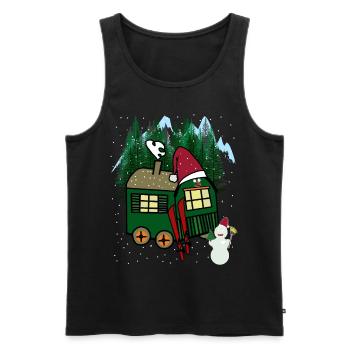 Wintersport Ski Schneemann Gebirge Winter Langlauf - Männer Premium Bio Tank Top - Schwarz - Vorne - Michal (187cm)