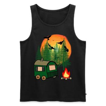 Construction trailer Leisure Outdoor Nature Nature Lovers - Men's Premium Organic Tank Top - black - Front - AI Model Male 178 light (178cm)