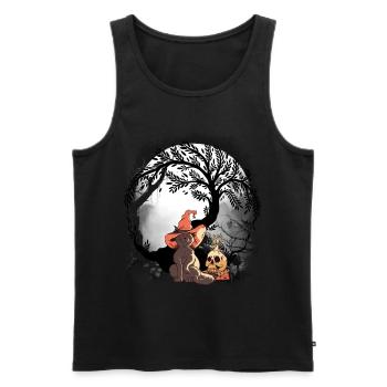Chat Chats Mystique Sorcier Halloween Enfants - Débardeur bio Premium Homme - noir - Devant - Michal (187cm)