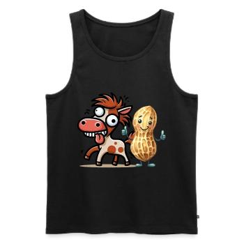 crazy funny horse peanut horses nut - Men's Premium Organic Tank Top - black - Front - Michal (187cm)