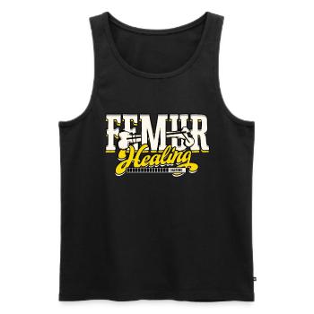 Beinbruch Gebrochener Oberschenkel Femur Healing - Männer Premium Bio Tank Top - Schwarz - Vorne - AI Model Male 178 light (178cm)