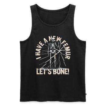 Beinbruch Gebrochener Oberschenkel - Männer Premium Bio Tank Top - Schwarz - Vorne - AI Model Male 178 light (178cm)