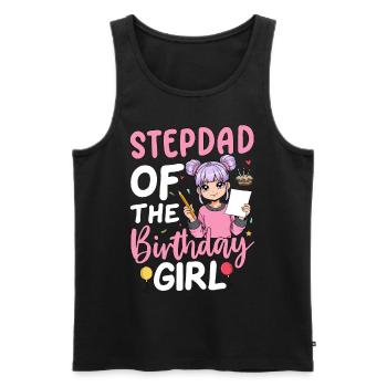 Stepdad Of The Birthday Girl - Men's Premium Organic Tank Top - black - Front - Michal (187cm)