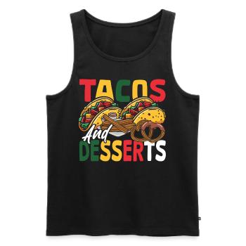 Nachos mexicains, tortillas, tacos et desserts - Débardeur bio Premium Homme - noir - Devant - Michal (187cm)