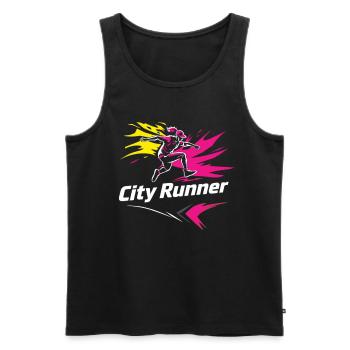 City Runner Stadtläufer - Men's Premium Organic Tank Top - black - Front - Michal (187cm)