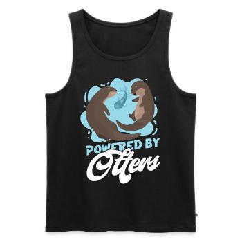 Otter Powered By Otters - Men's Premium Organic Tank Top - black - Front - Michal (187cm)