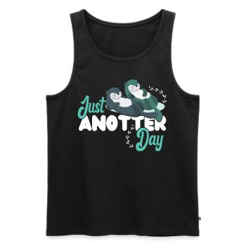 Otter Pun Just Anotter Day - Men's Premium Organic Tank Top - black - Front - AI Model Male 178 light (178cm)