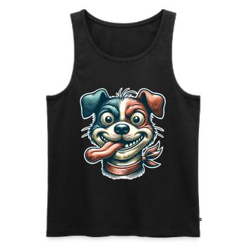 Chien fou - Débardeur bio Premium Homme - noir - Devant - Michal (187cm)