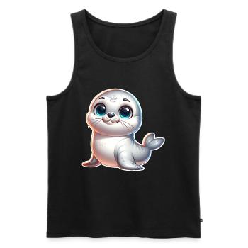 Robbe Seehund - Männer Premium Bio Tank Top - Schwarz - Vorne - AI Model Male 178 light (178cm)