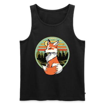 Retro Vintage Fox Foxes Natural 80s 90s - Men's Premium Organic Tank Top - black - Front - AI Model Male 178 light (178cm)