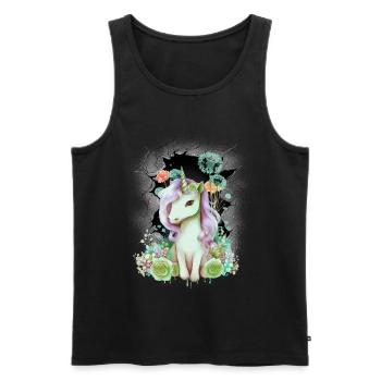 Licorne Licornes Chevaux Cheval Enfant Enfants - Débardeur bio Premium Homme - noir - Devant - Michal (187cm)