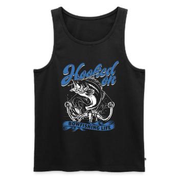 Bogenfischen Hooked On Bowfishing Life - Männer Premium Bio Tank Top - Schwarz - Vorne - AI Model Male 178 light (178cm)