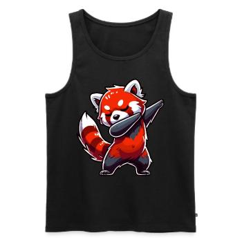 Roter Panda, Red Panda, Pandabär, Dabbing - Männer Premium Bio Tank Top - Schwarz - Vorne - AI Model Male 178 light (178cm)
