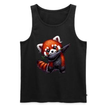 Roter Panda, Red Panda, Pandabär, Dabbing - Männer Premium Bio Tank Top - Schwarz - Vorne - AI Model Male 178 light (178cm)