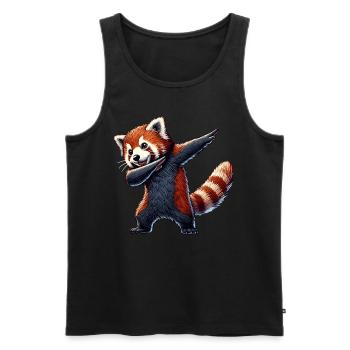 Roter Panda, Red Panda, Pandabär, Dabbing - Männer Premium Bio Tank Top - Schwarz - Vorne - AI Model Male 178 light (178cm)