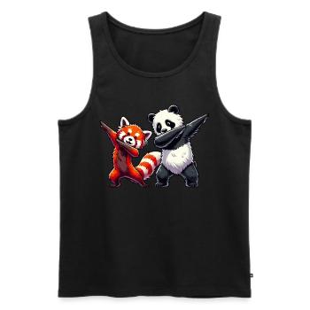Roter Panda, Red Panda, Pandabär, Dabbing - Männer Premium Bio Tank Top - Schwarz - Vorne - AI Model Male 178 light (178cm)