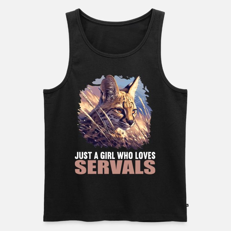 Servale Serval - Männer Premium Bio Tank Top - Schwarz