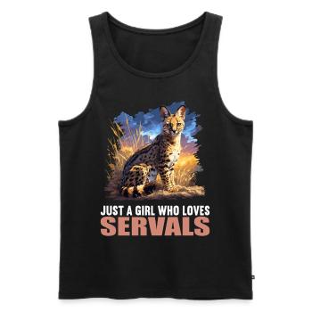 Servale Serval - Männer Premium Bio Tank Top - Schwarz - Vorne - AI Model Male 178 light (178cm)