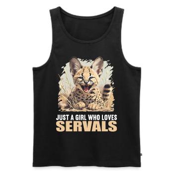 Servale Serval - Männer Premium Bio Tank Top - Schwarz - Vorne - AI Model Male 178 light (178cm)