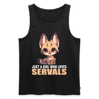 Servale Serval - Männer Premium Bio Tank Top - Schwarz - Vorne - AI Model Male 178 light (178cm)