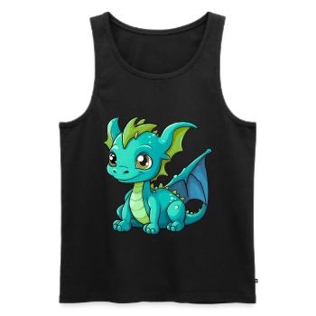 Dragon Dragon Enfant Enfants Bébé Dinos - Débardeur bio Premium Homme - noir - Devant - AI Model Male 178 light (178cm)