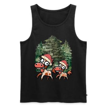 Weihnachten Pferd Pferde Santa Christmas Xmas - Männer Premium Bio Tank Top - Schwarz - Vorne - Michal (187cm)