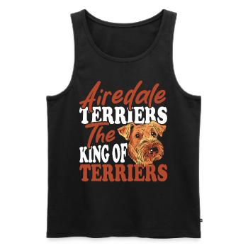 Airedale Rescue Terrier Airedale Terrier - Männer Premium Bio Tank Top - Schwarz - Vorne - AI Model Male 178 light (178cm)