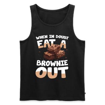 When In Doubt Eat A Brownie Out für einen - Männer Premium Bio Tank Top - Schwarz - Vorne - Michal (187cm)
