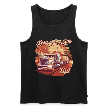 Trucker Keep The Shiny Side Up - Männer Premium Bio Tank Top - Schwarz - Vorne - AI Model Male 178 light (178cm)
