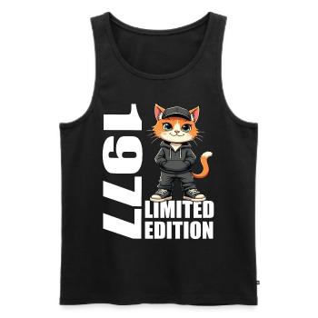 Limited Edition 1977 Geburtstag 1977 Geboren - Männer Premium Bio Tank Top - Schwarz - Vorne - Michal (187cm)
