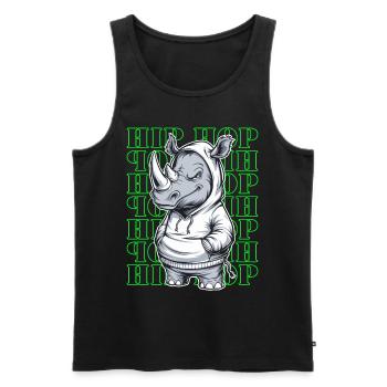 Rhino Rhino Hip Hop Animal Lover - Men's Premium Organic Tank Top - black - Front - AI Model Male 178 light (178cm)