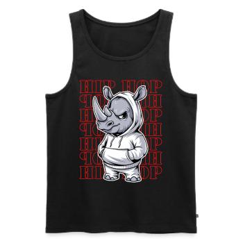 Rhino Rhino Hip Hop Animal Lover - Men's Premium Organic Tank Top - black - Front - AI Model Male 178 light (178cm)