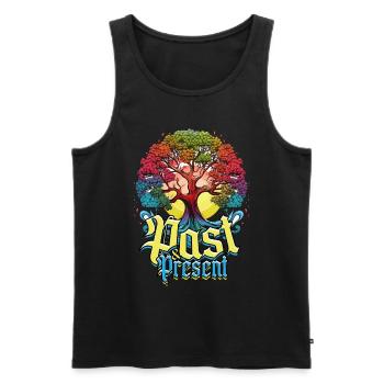 Ahnenforscher Ahnenforschung Past & Present - Männer Premium Bio Tank Top - Schwarz - Vorne - AI Model Male 178 light (178cm)