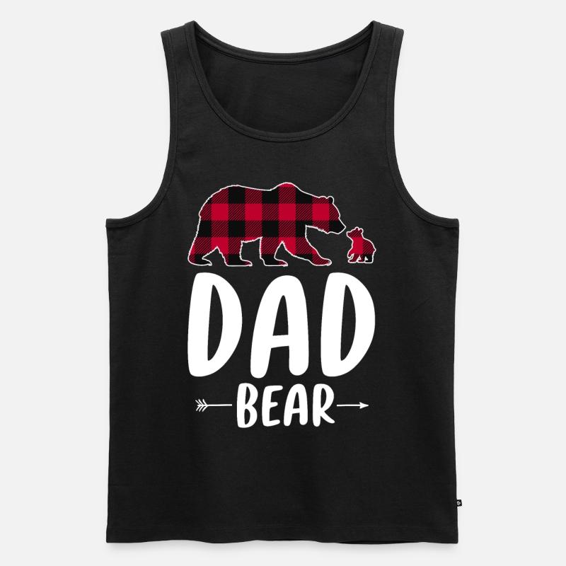 Dad Bear - Männer Premium Bio Tank Top - Schwarz