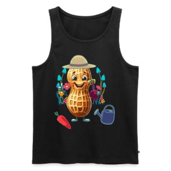 Peanut Gardener Gardening Gardening Vegetables - Men's Premium Organic Tank Top - black - Front - Michal (187cm)