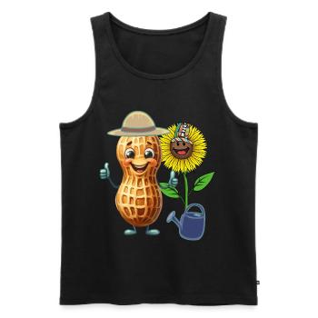 Peanut Hippie Sunflower Gardener Garden Nut - Men's Premium Organic Tank Top - black - Front - Michal (187cm)