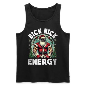 Big Nick Energy Funny Santa Claus Christmas - Men's Premium Organic Tank Top - black - Front - Michal (187cm)